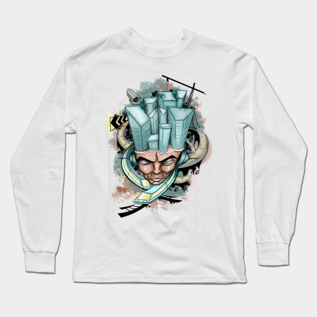 Street Head Long Sleeve T-Shirt by Illcesar